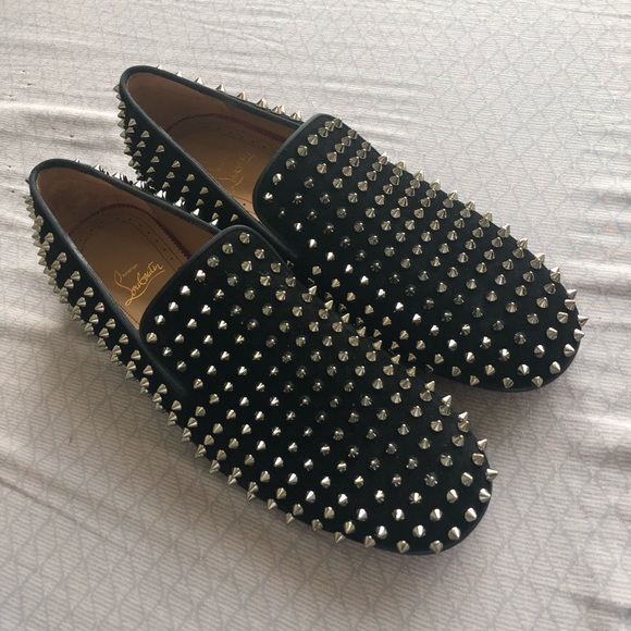 christian louboutin spiked loafers